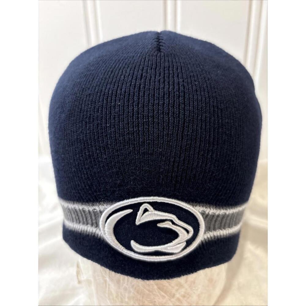 VTG Penn State Nittany  Lions Winter  Beanie Cap Hat Warm Navy Blue Great Shape